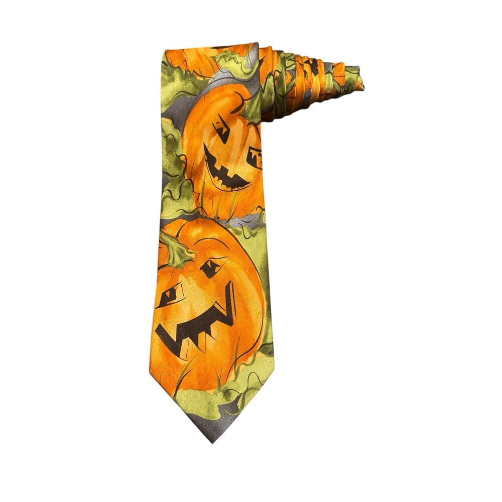 J Garcia Butterfly Trap Collection Fifty Four Pumpkin Jack O Lantern Necktie